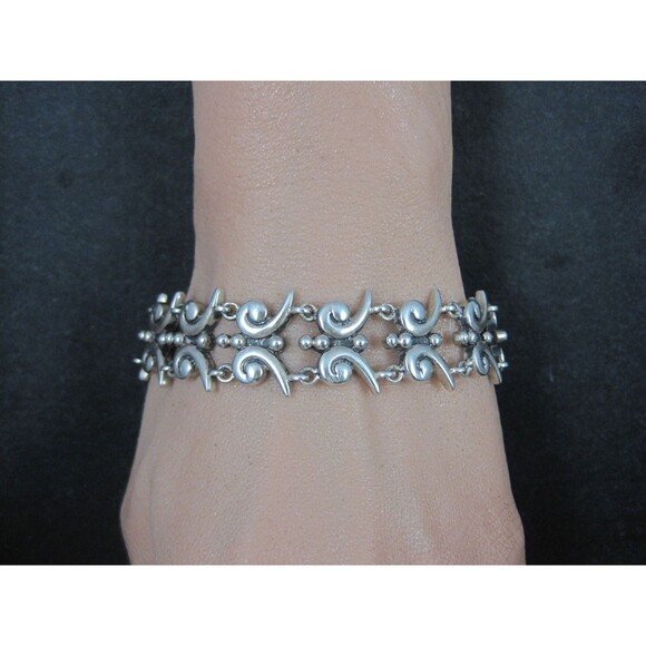 Mark Wasserman Samara Bracelet Sterling Silver 7 Inches Vintage - Picture 8 of 9